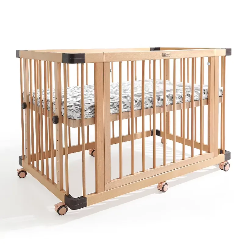 Baby Nursery Furniture Sets - Solid Beech Wood Baby Crib Multifunctional