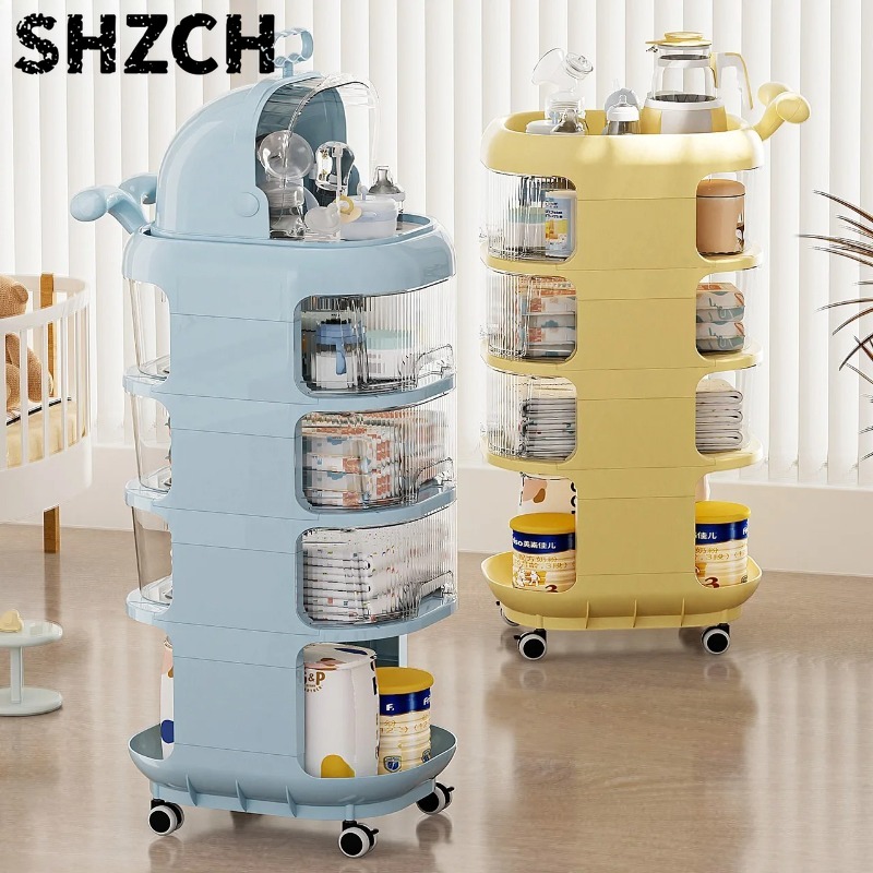 Baby Nursery Storage - 3-Tier Baby Organizer Cart with Wheels
