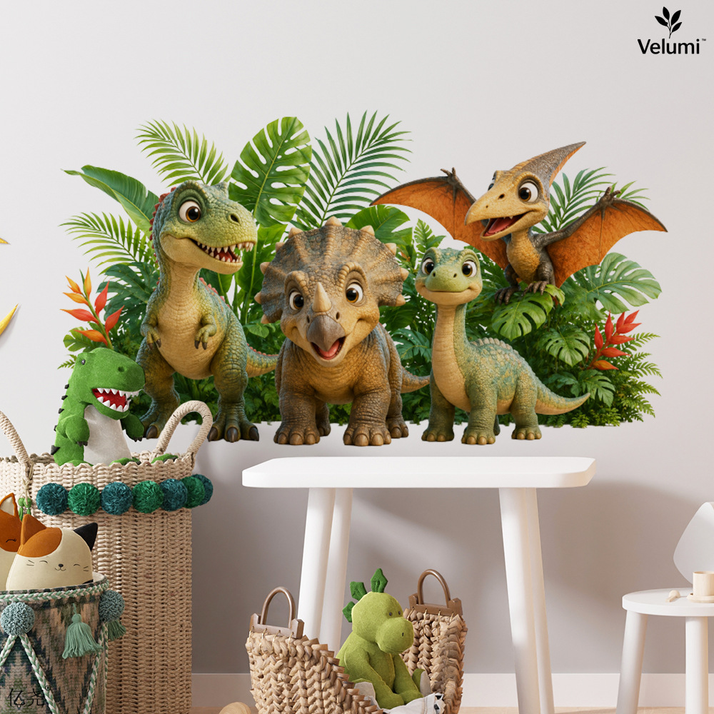 Baby Nursery Vinyl - Cute 3D Dinosaur Wall Stickers Kids