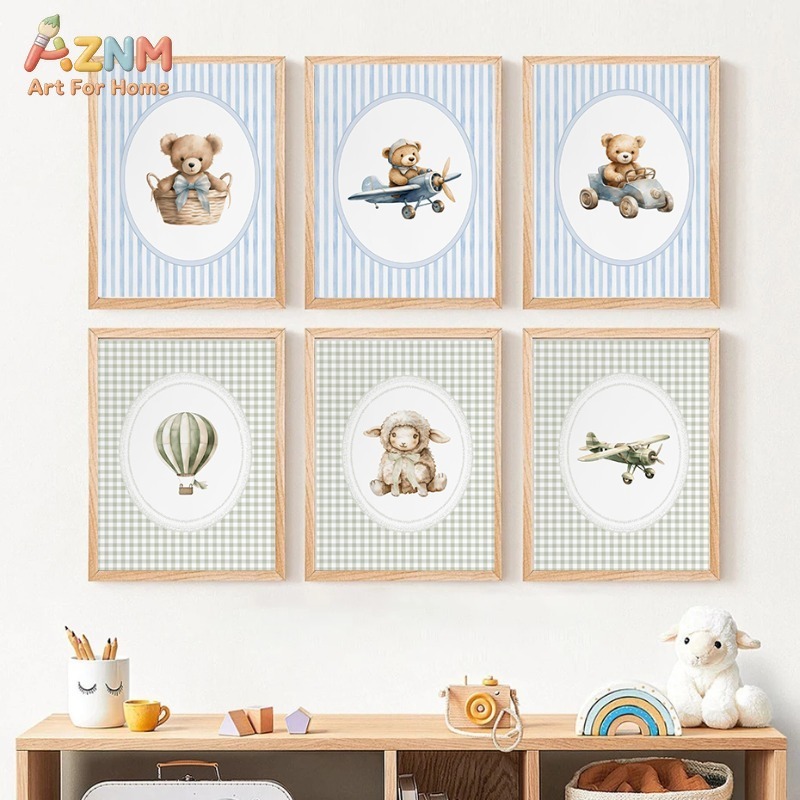 Watercolor Teddy Bear Nursery  - Baby Nursery Furniture Sets 评论和价格