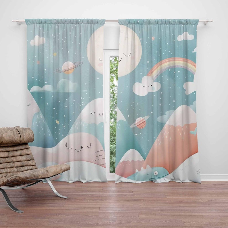 Mountain Rainbow Baby Nursery  - Blackout Curtain Nursery 评论和价格