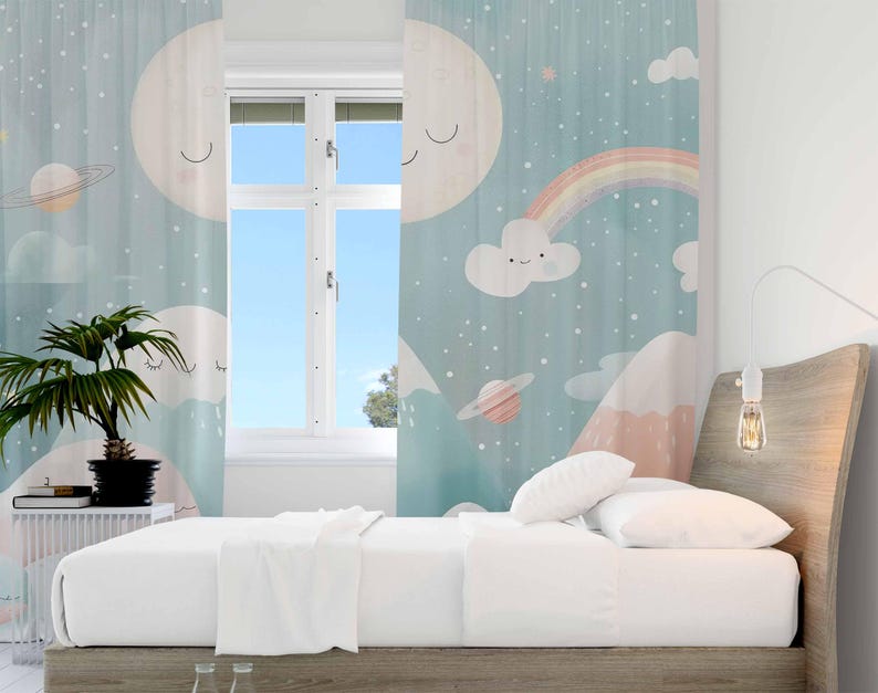 Mountain Rainbow Baby Nursery  - Blackout Curtain Nursery 评论和价格
