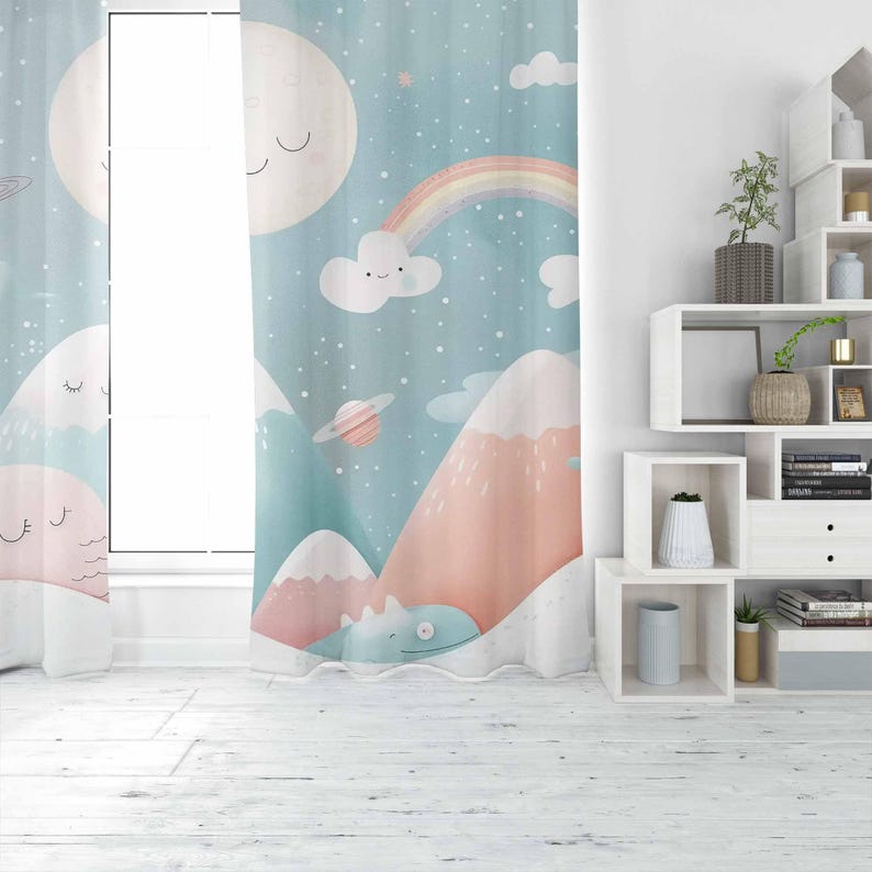 Mountain Rainbow Baby Nursery  - Blackout Curtain Nursery 评论和价格