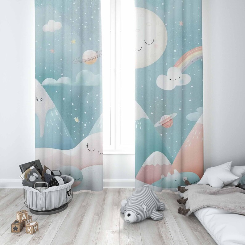 Mountain Rainbow Baby Nursery  - Blackout Curtain Nursery 评论和价格
