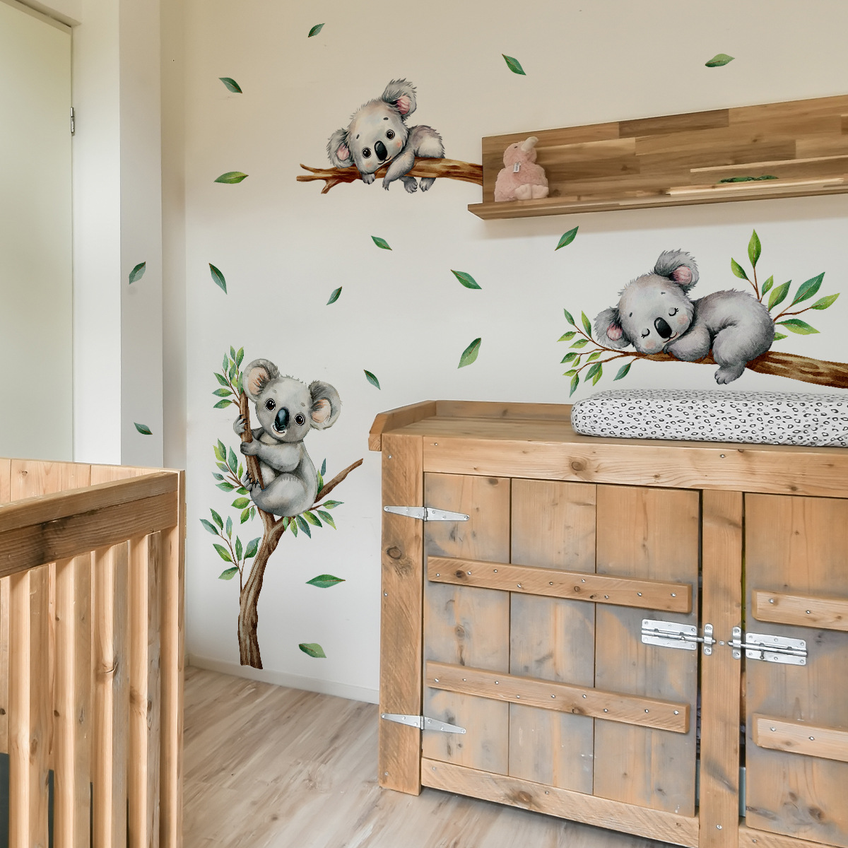 Cartoon Koala Climbing Tree Br - Baby Nursery Vinyl 评论和价格