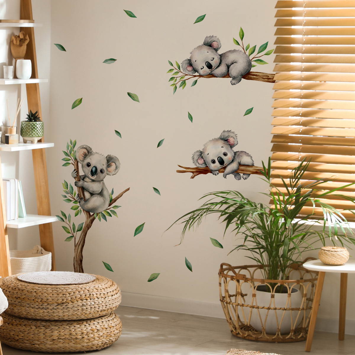 Cartoon Koala Climbing Tree Br - Baby Nursery Vinyl 评论和价格
