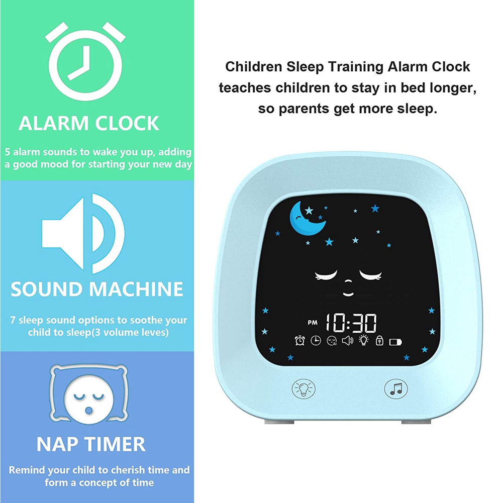 A23E-1 Set Alarm Clock For Kid - Sound Sleep Trainer Clock 评论和价格