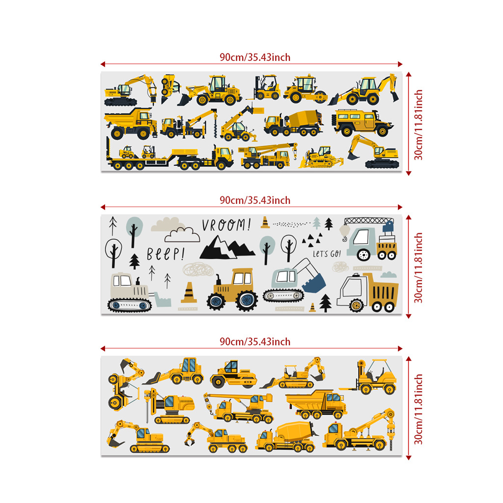 Cartoon Excavator Engineering  - Baby Nursery Vinyl 评论和价格