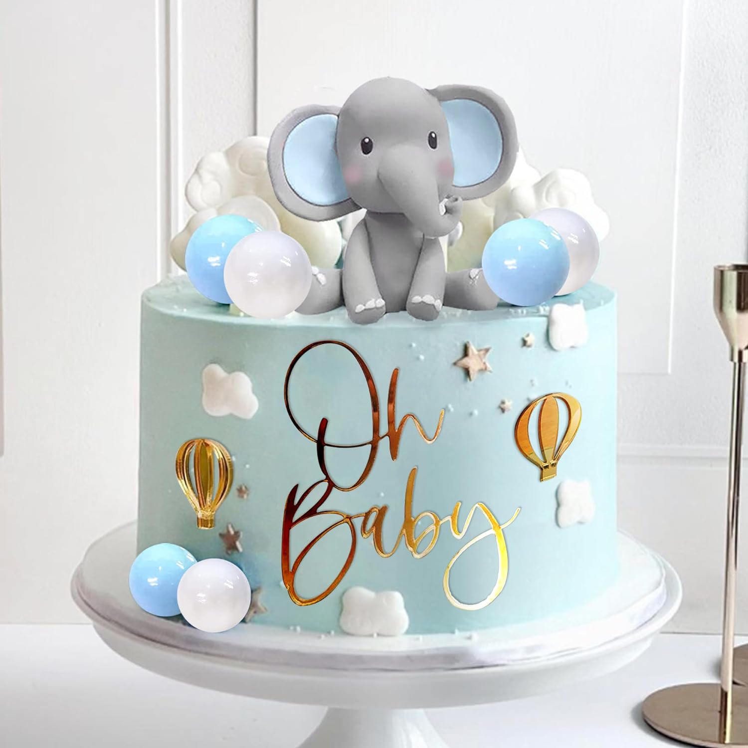 Elephant Cake Decoration Baby  - Baby Nursery Hot Air Balloon 评论和价格