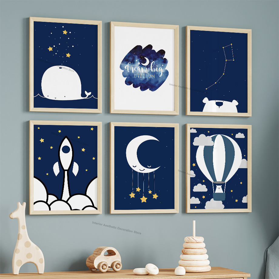 Cartoon Hot Air Balloon Rocket - Baby Nursery Hot Air Balloon 评论和价格