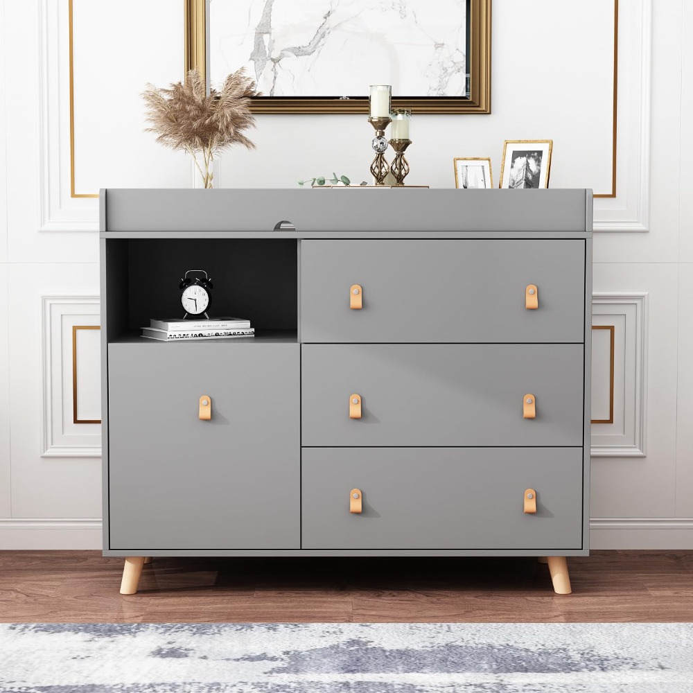 Baby Dresser Changing Table, T - Baby Nursery Drawers 评论和价格
