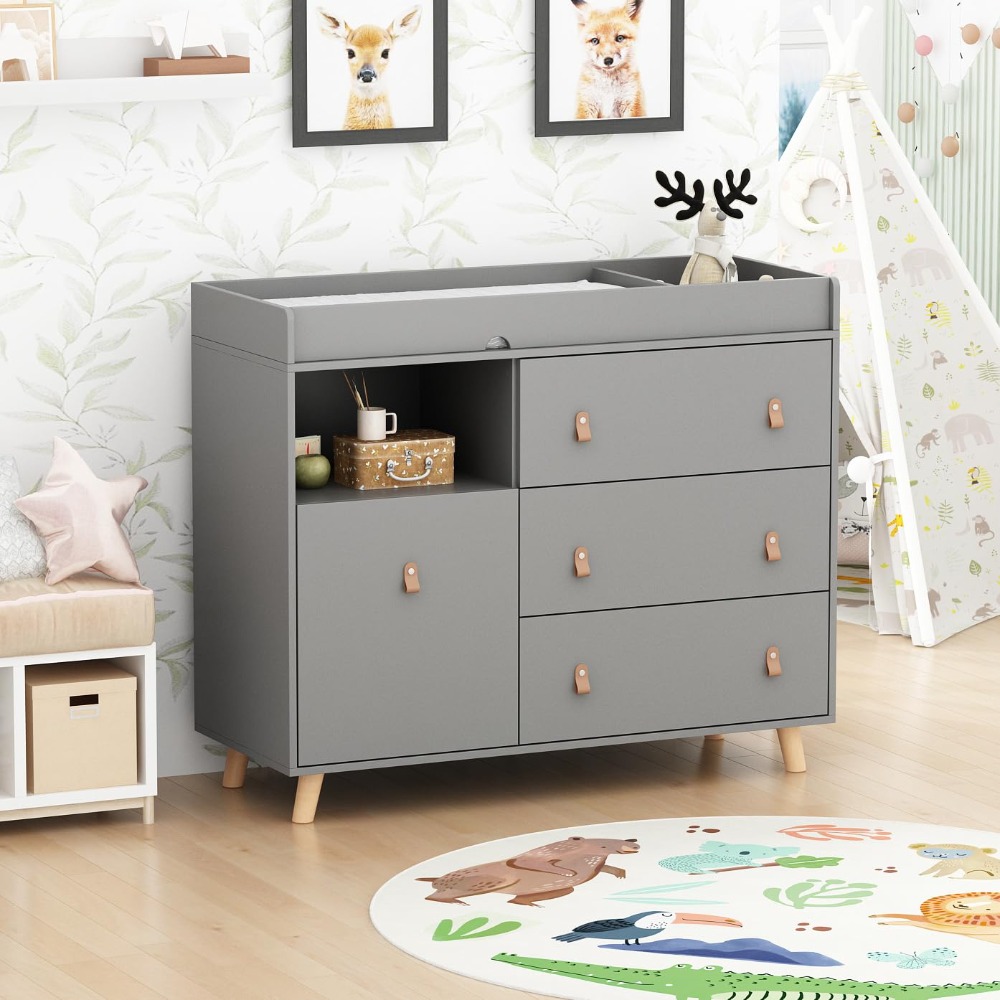 Baby Dresser Changing Table, T - Baby Nursery Drawers 评论和价格
