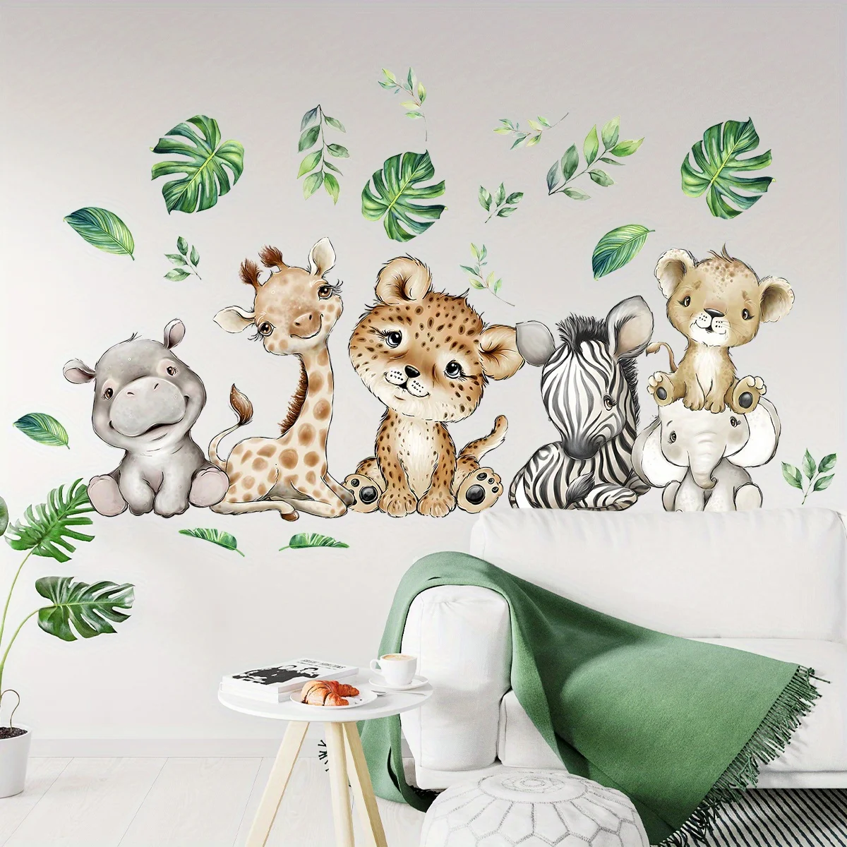 1PC Cartoon Cute Hippo Tiger E - Baby Nursery Vinyl 评论和价格