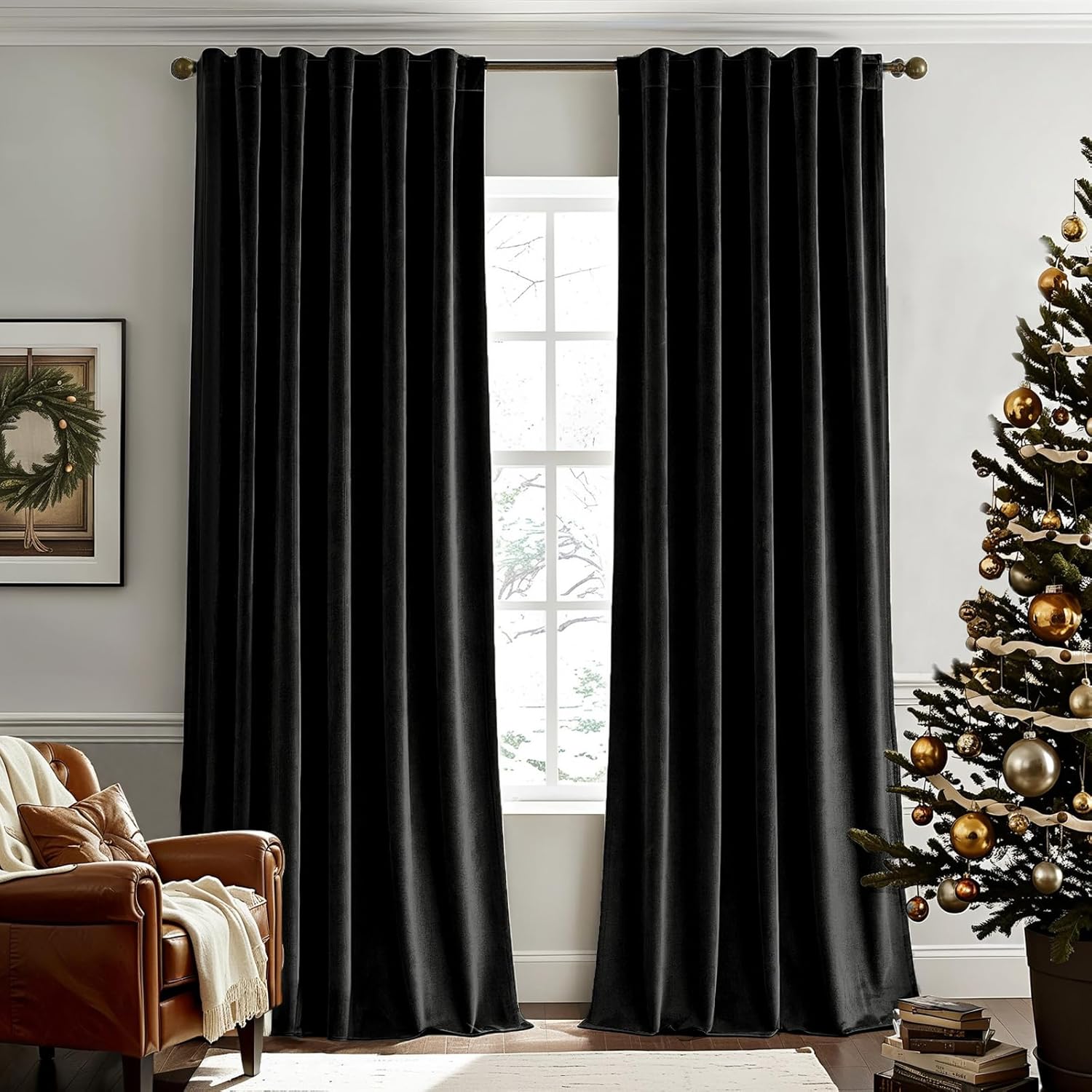 Black Velvet Curtains 96 Inche - Blackout Curtain Nursery 评论和价格
