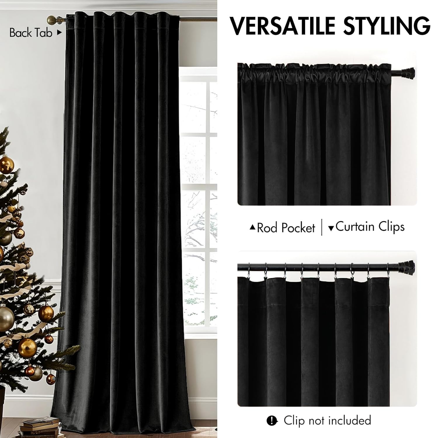 Black Velvet Curtains 96 Inche - Blackout Curtain Nursery 评论和价格