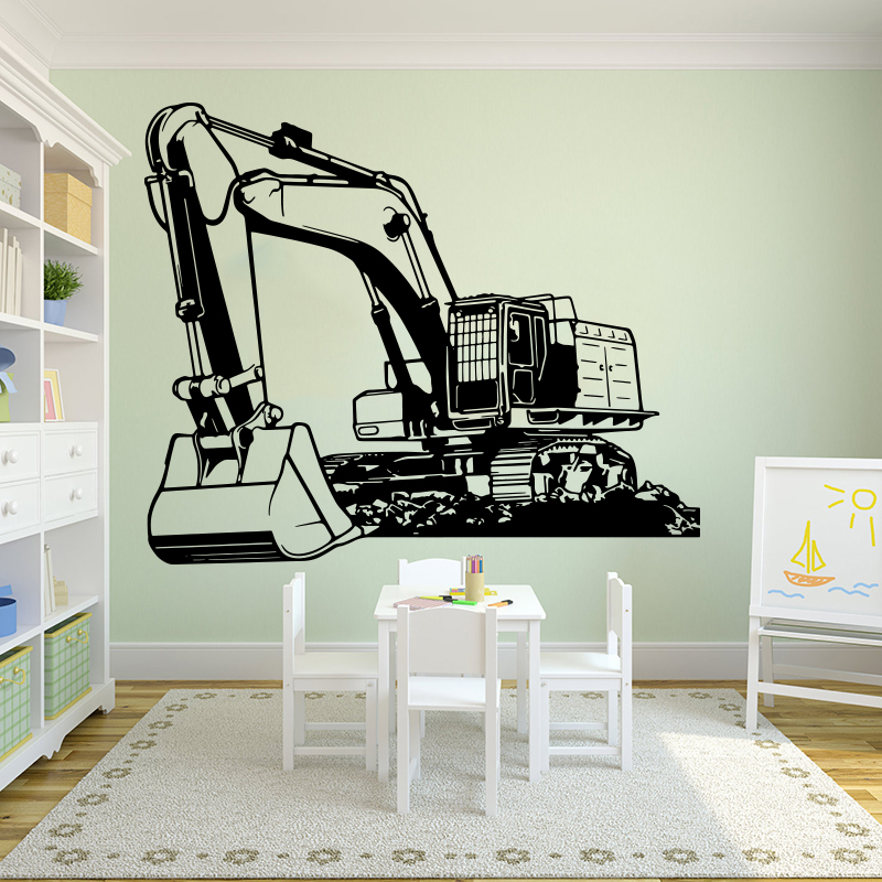 Large Heavy Equipmen Excavator - Baby Nursery Vinyl 评论和价格