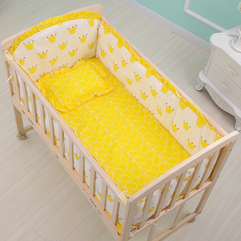 6Pcs Cartoon Cotton Crib Beddi - Convertible Crib Set 评论和价格