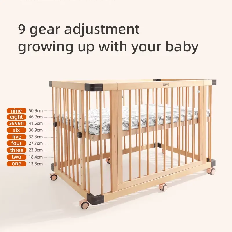 Solid Beech Wood Baby Crib Mul - Baby Nursery Furniture Sets 评论和价格