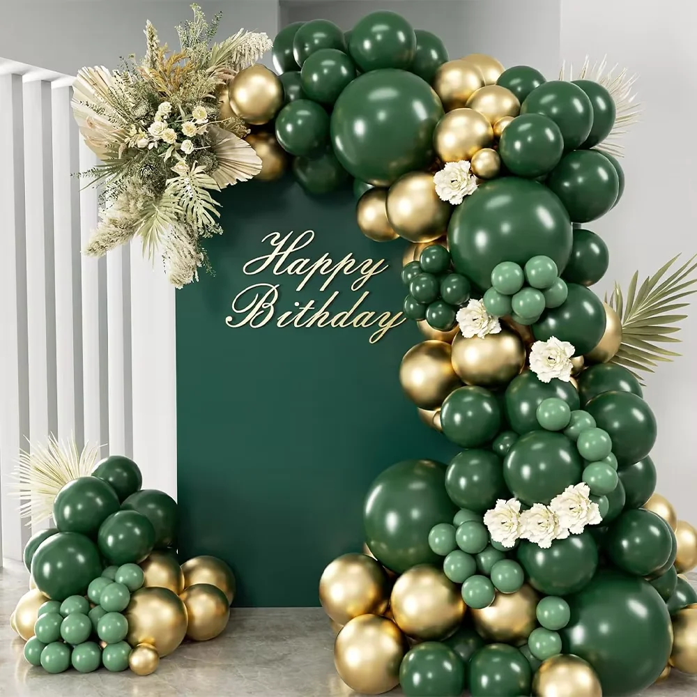 101Pcs Green Gold Latex Balloo - Baby Nursery Jungle Theme 评论和价格
