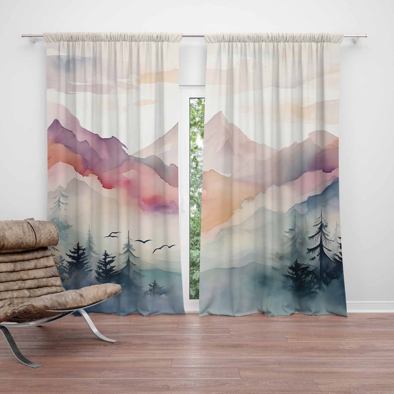 Mountain Forest Nursery Curtai - Blackout Curtain Nursery 评论和价格