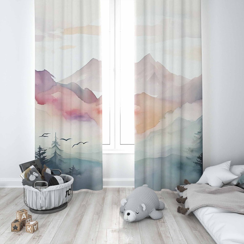 Mountain Forest Nursery Curtai - Blackout Curtain Nursery 评论和价格