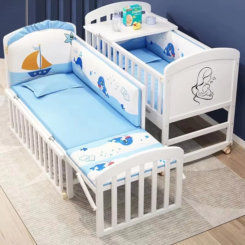 Wood Baby Crib With Mosquito N - Convertible Crib Set 评论和价格
