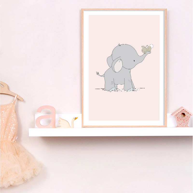 Elephant Nursery Wall Art Canv - Baby Nursery Mirror 评论和价格