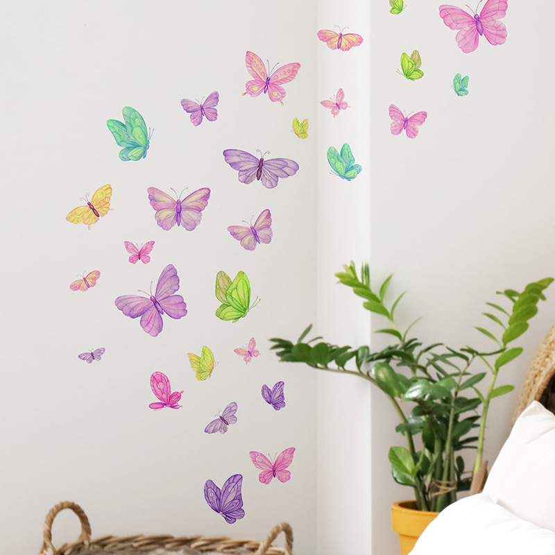 Romantic Butterfly Wall Sticke - Baby Nursery Vinyl 评论和价格