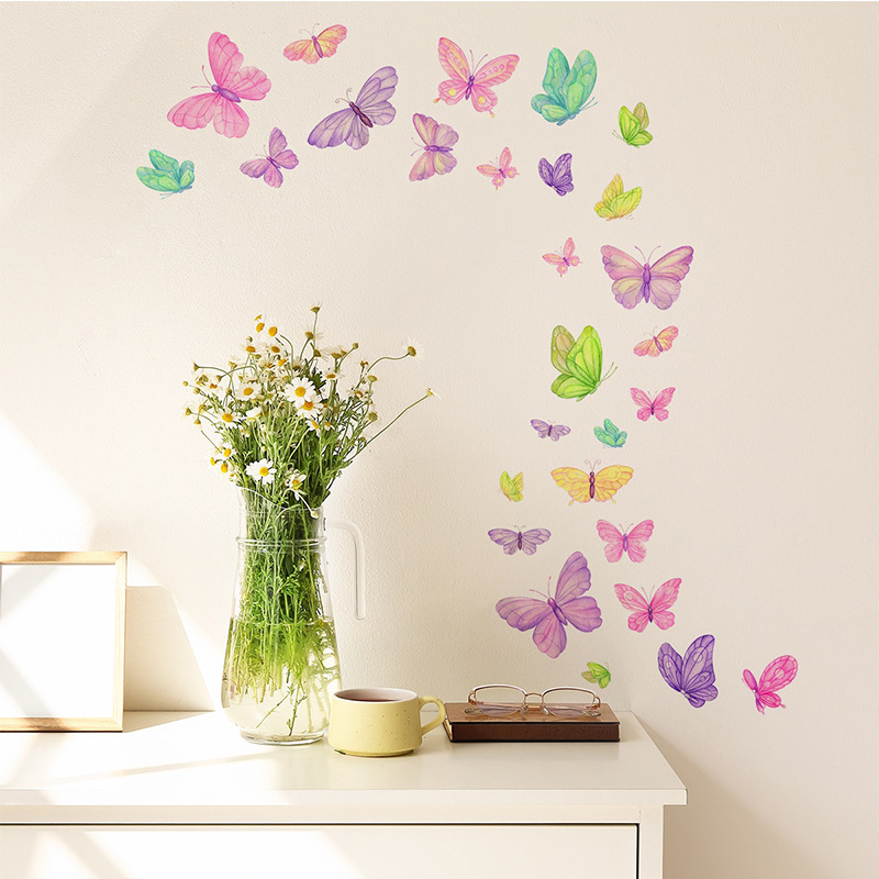 Romantic Butterfly Wall Sticke - Baby Nursery Vinyl 评论和价格