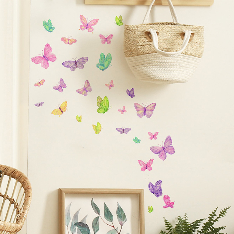 Romantic Butterfly Wall Sticke - Baby Nursery Vinyl 评论和价格