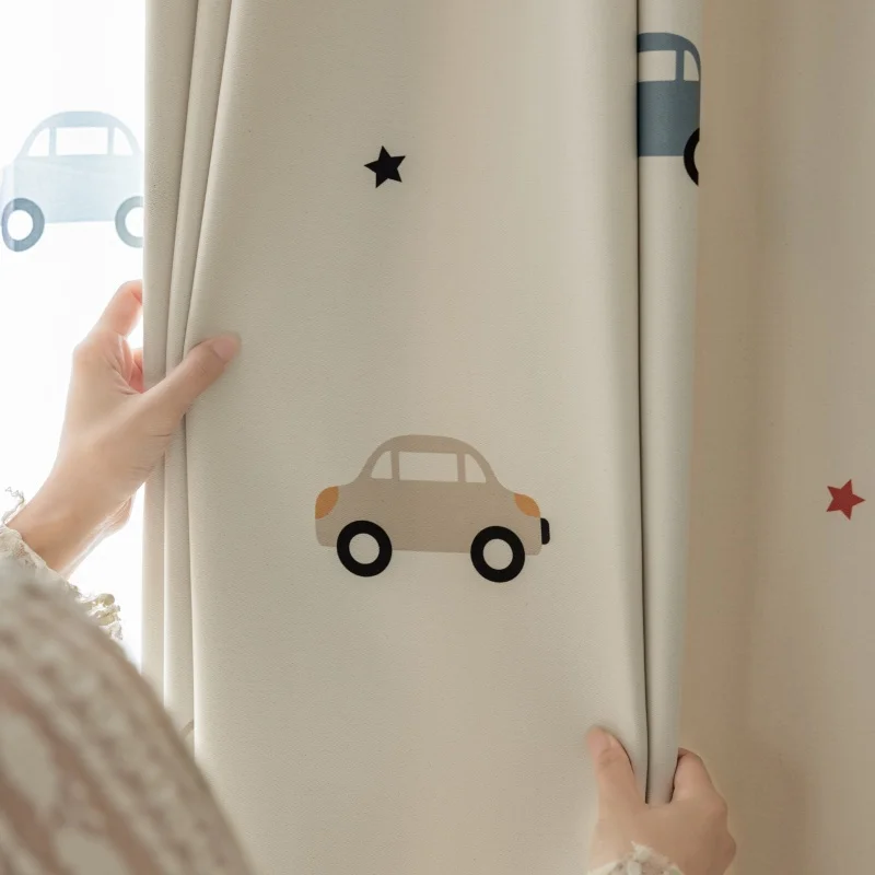 Cartoon Cute Print Car Pattern - Blackout Curtain Nursery 评论和价格