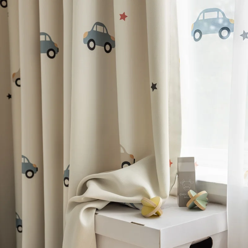 Cartoon Cute Print Car Pattern - Blackout Curtain Nursery 评论和价格