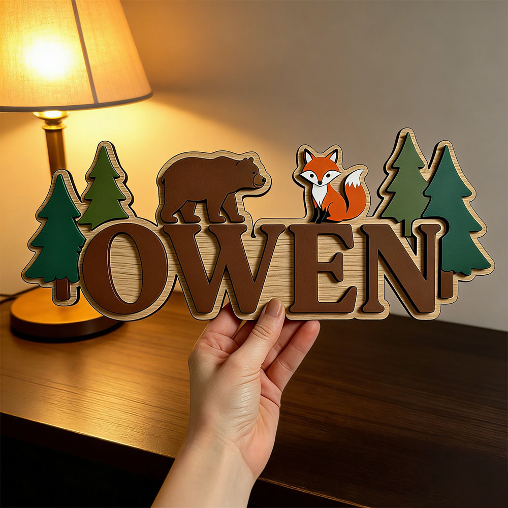 Custom Woodland Forest Bear Fo - Baby Nursery Jungle Theme 评论和价格