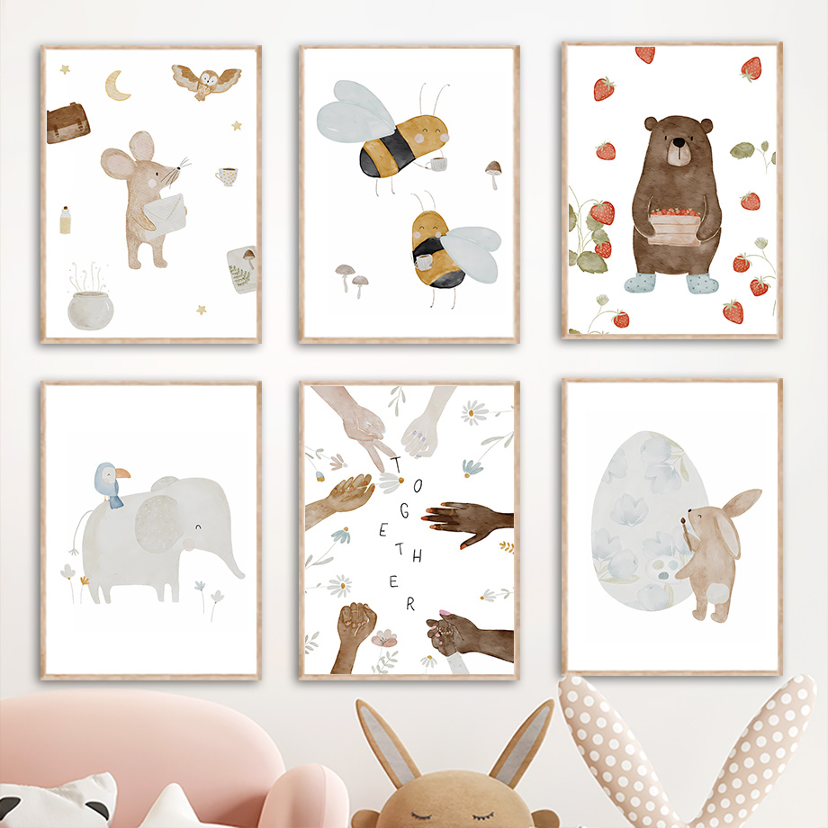 Boho Animals Friend Elephant R - Animals Baby Nursery 评论和价格
