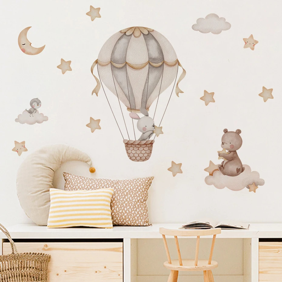 Watercolor Bear Hot Air Balloo - Baby Nursery Hot Air Balloon 评论和价格