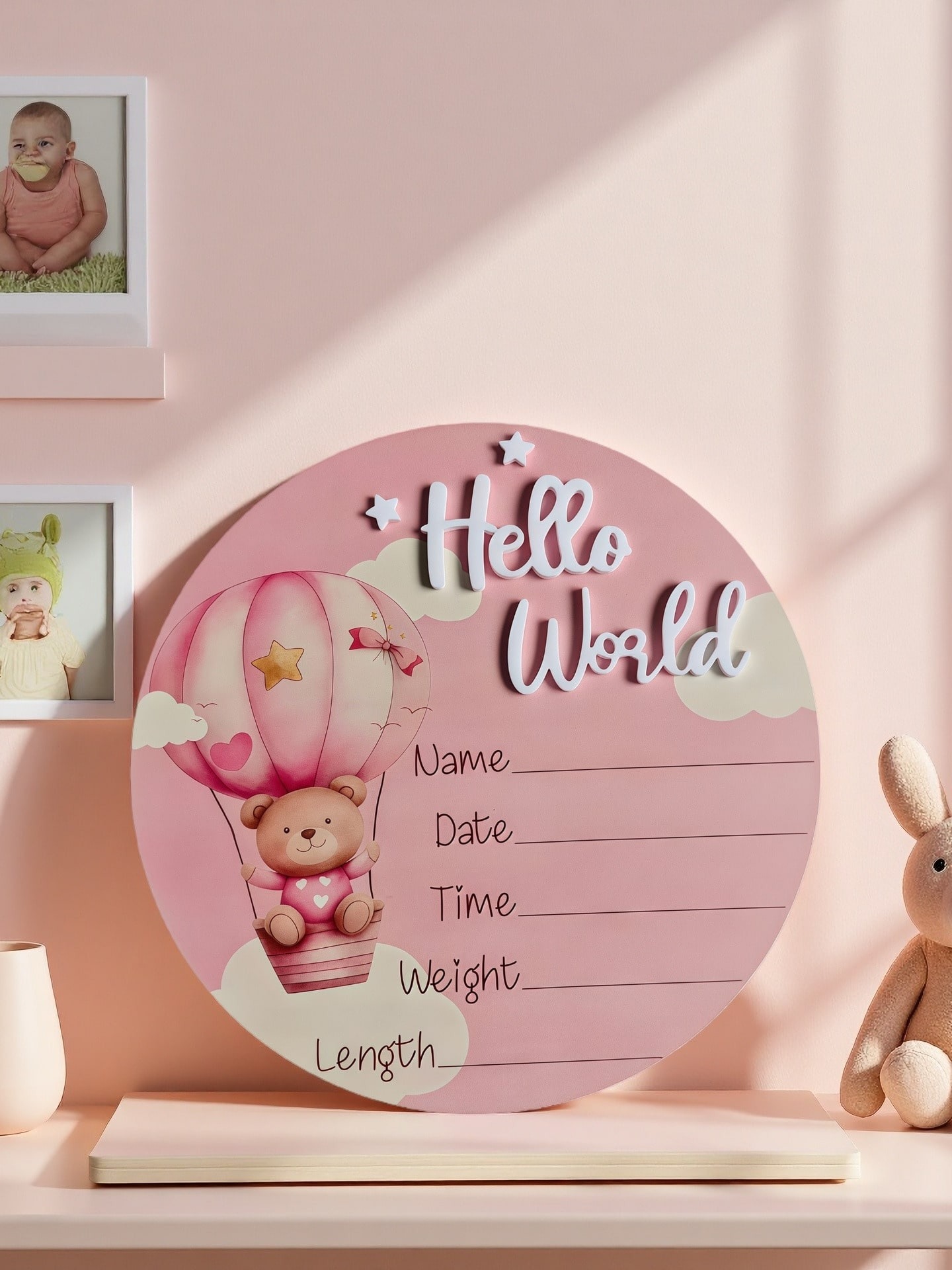 Baby Bear Hot Air Balloon Memo - Baby Nursery Hot Air Balloon 评论和价格