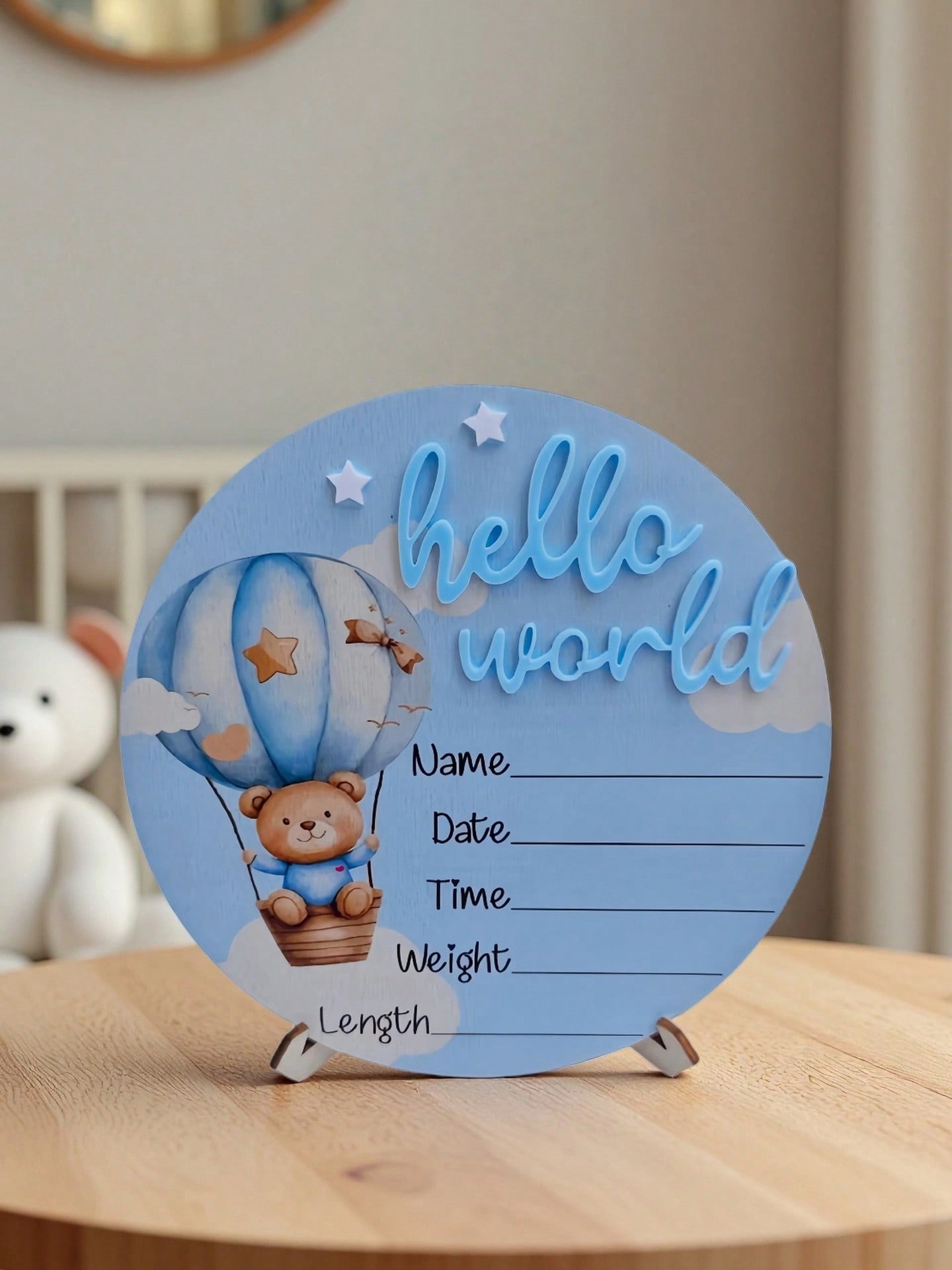 Baby Bear Hot Air Balloon Memo - Baby Nursery Hot Air Balloon 评论和价格