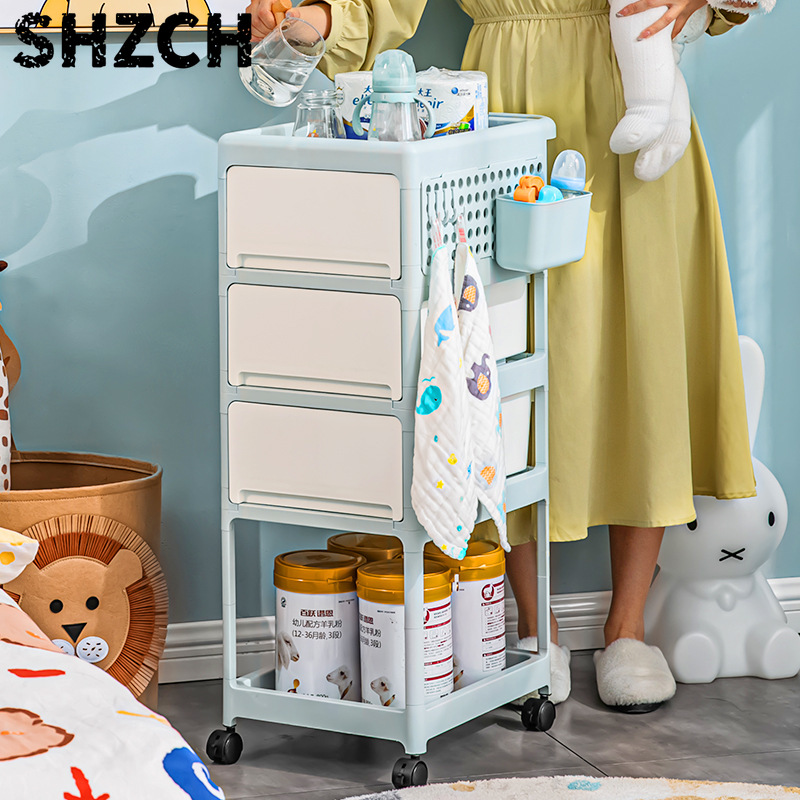 Cream Mobile Storage Cart,Mult - Baby Nursery Drawers 评论和价格