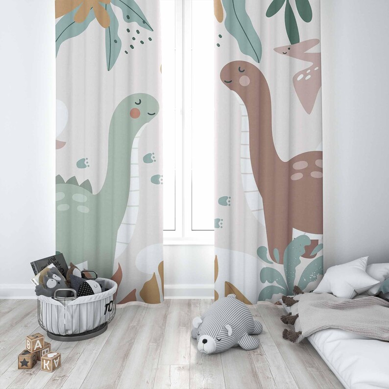 Dinosaur Nursery Curtains Dino - Blackout Curtain Nursery 评论和价格