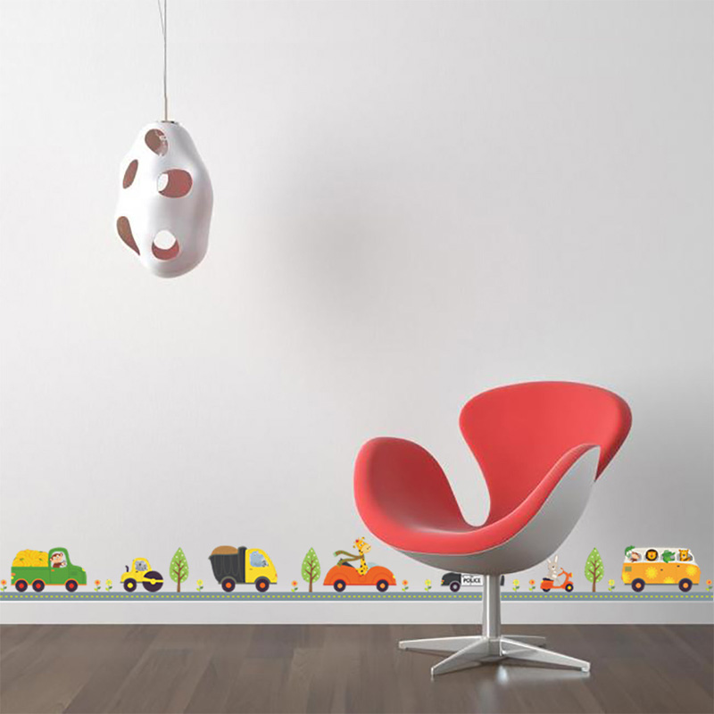 Cartoon Animals Car Wall Stick - Baby Nursery Vinyl 评论和价格