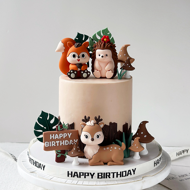 Safari Animal Cake Toppers Set - Baby Nursery Jungle Theme 评论和价格