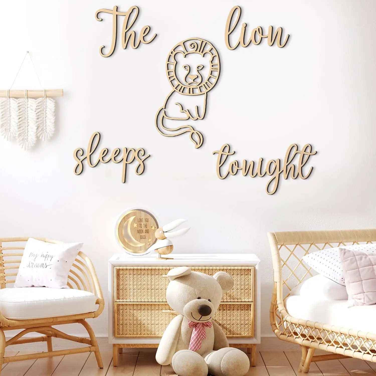 The Lion Sleeps Tonight Wooden - Baby Nursery Jungle Theme 评论和价格