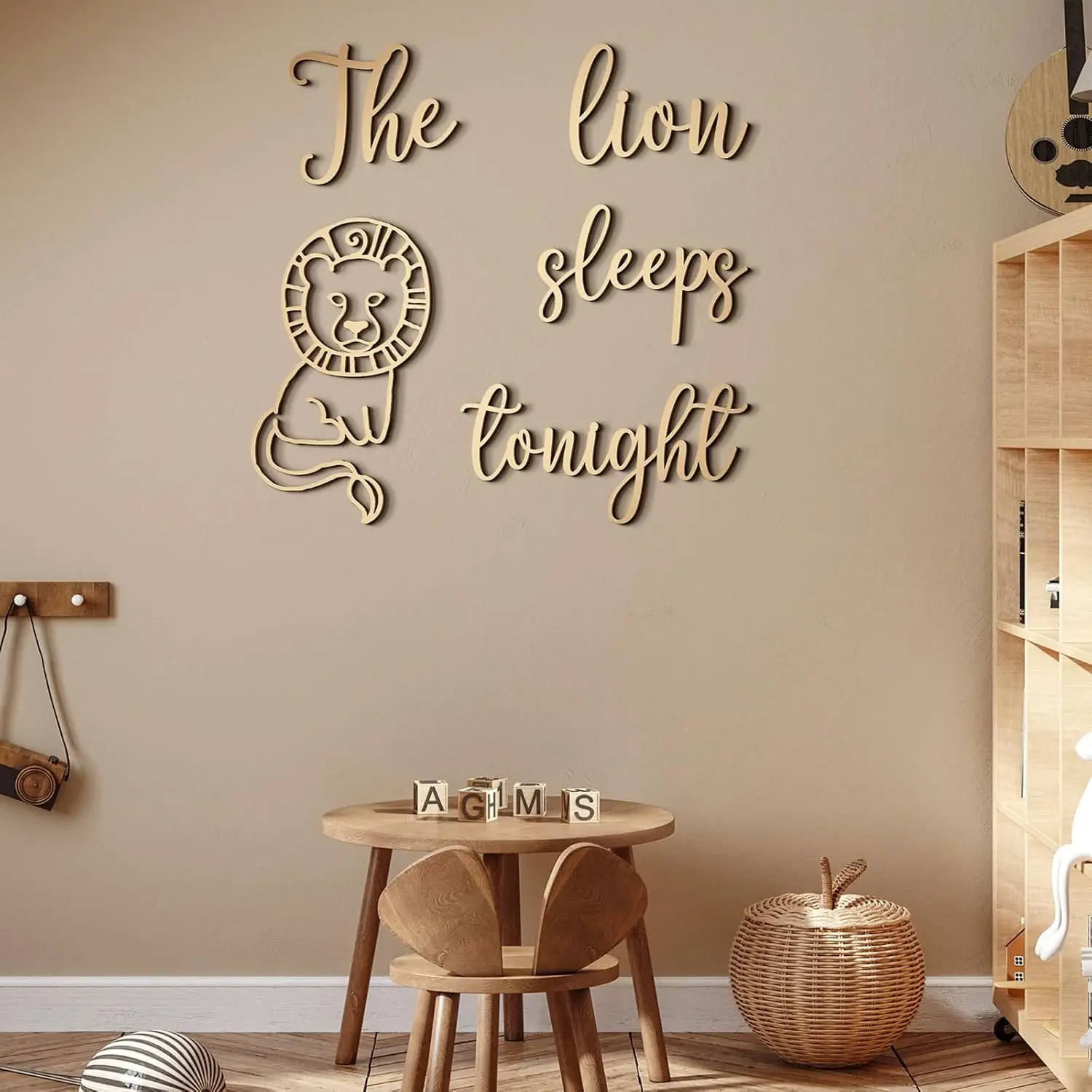 The Lion Sleeps Tonight Wooden - Baby Nursery Jungle Theme 评论和价格