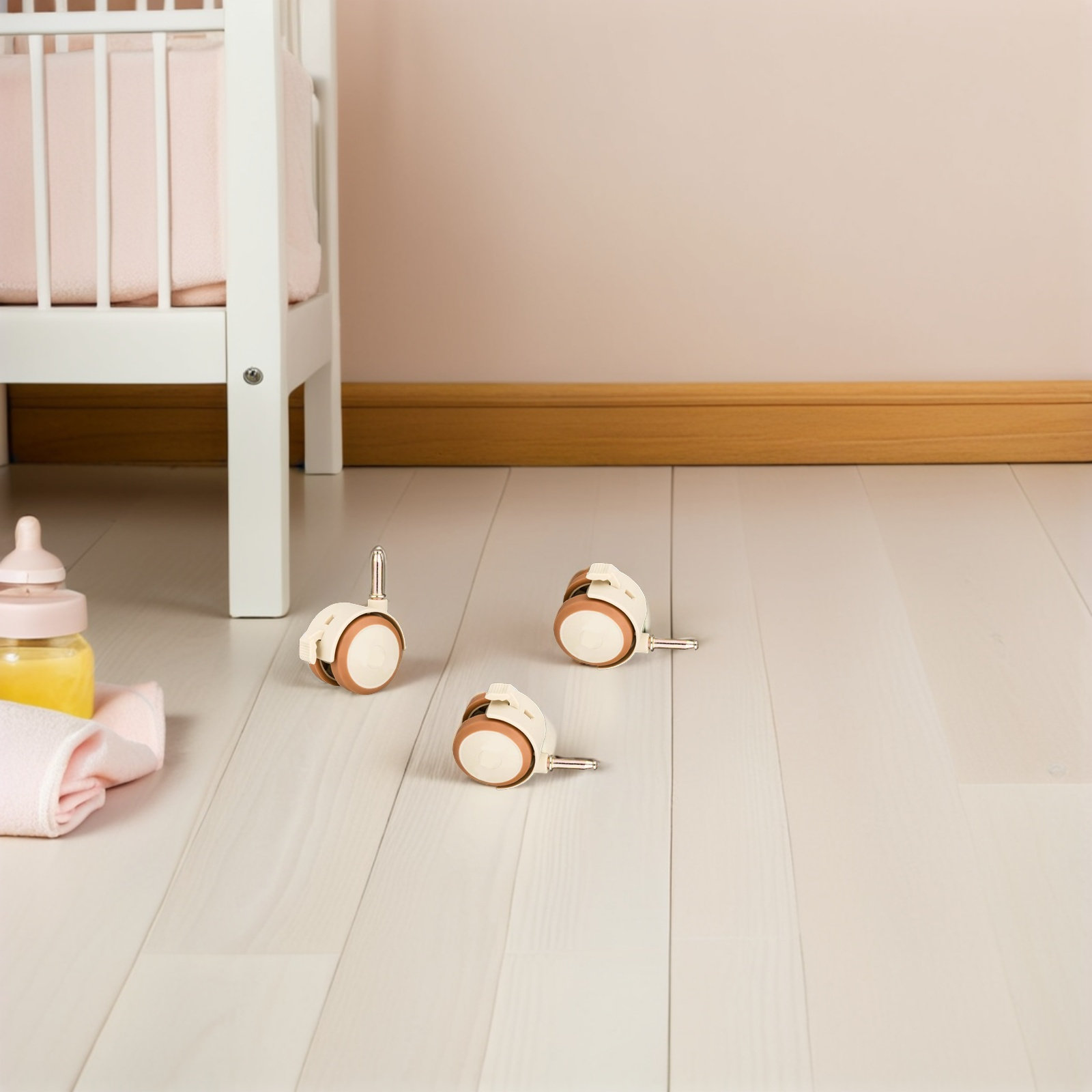4Pcs Baby Cot Wheels Rubber Sw - Baby Nursery Furniture Sets 评论和价格