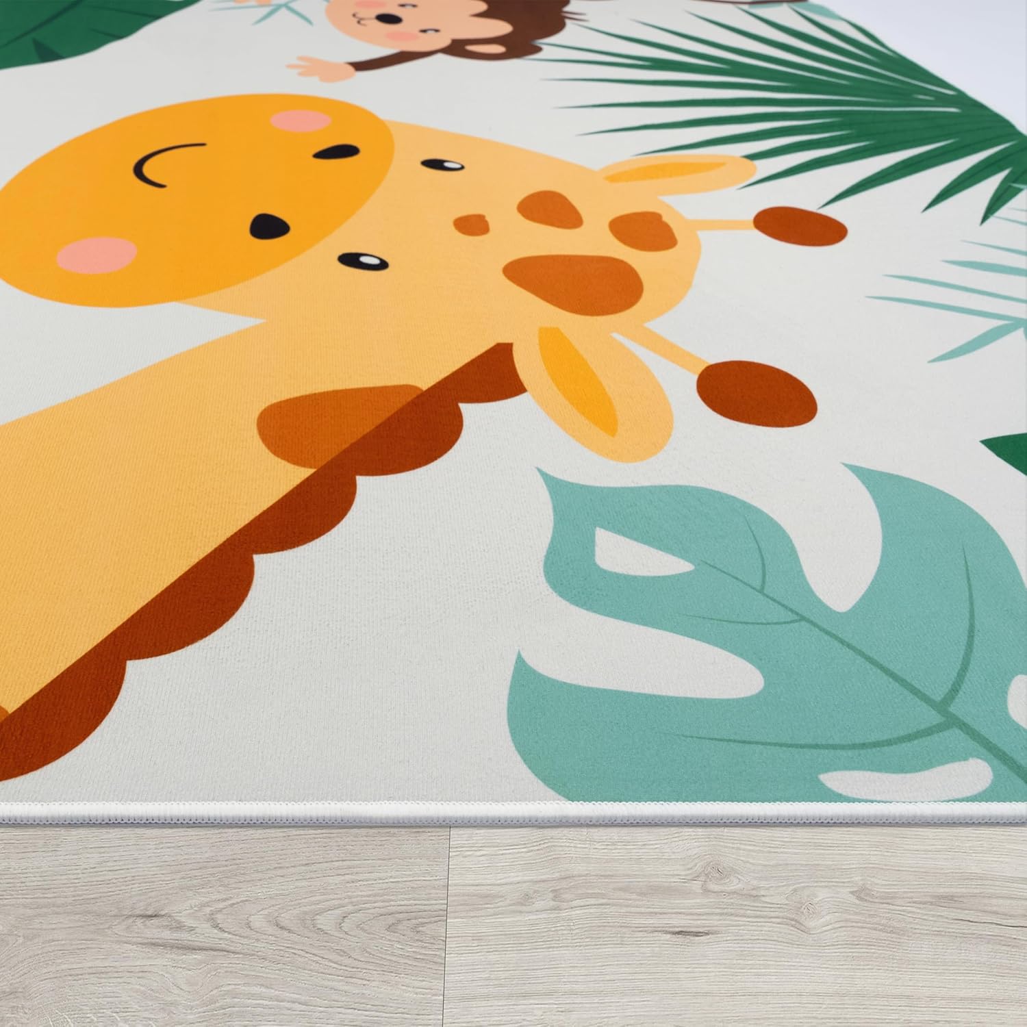 Soft Round Jungle Animal Print - Baby Nursery Jungle Theme 评论和价格