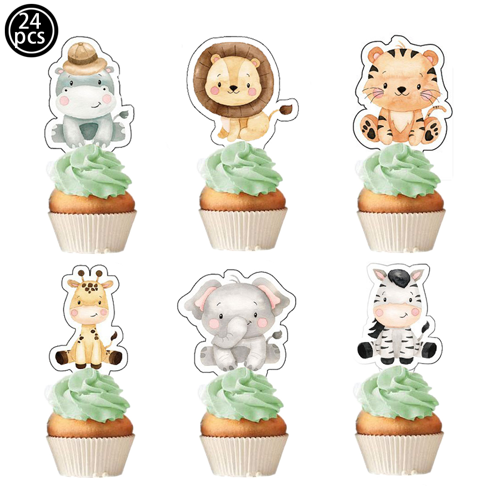 Safari Baby Shower Cupcake Top - Baby Nursery Jungle Theme 评论和价格