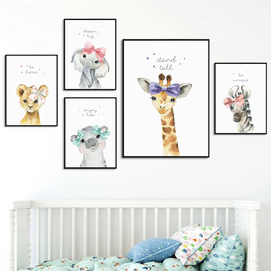 Lion Zebra Giraffe Elephant Hi - Baby Nursery Mirror 评论和价格