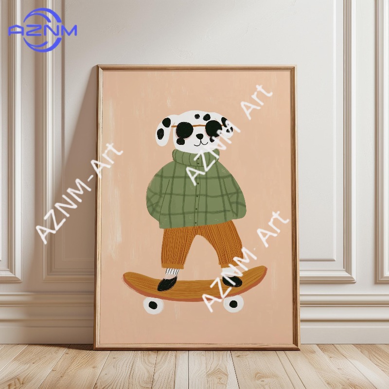 1PC Funny Animal Skateboarding - Animals Baby Nursery 评论和价格