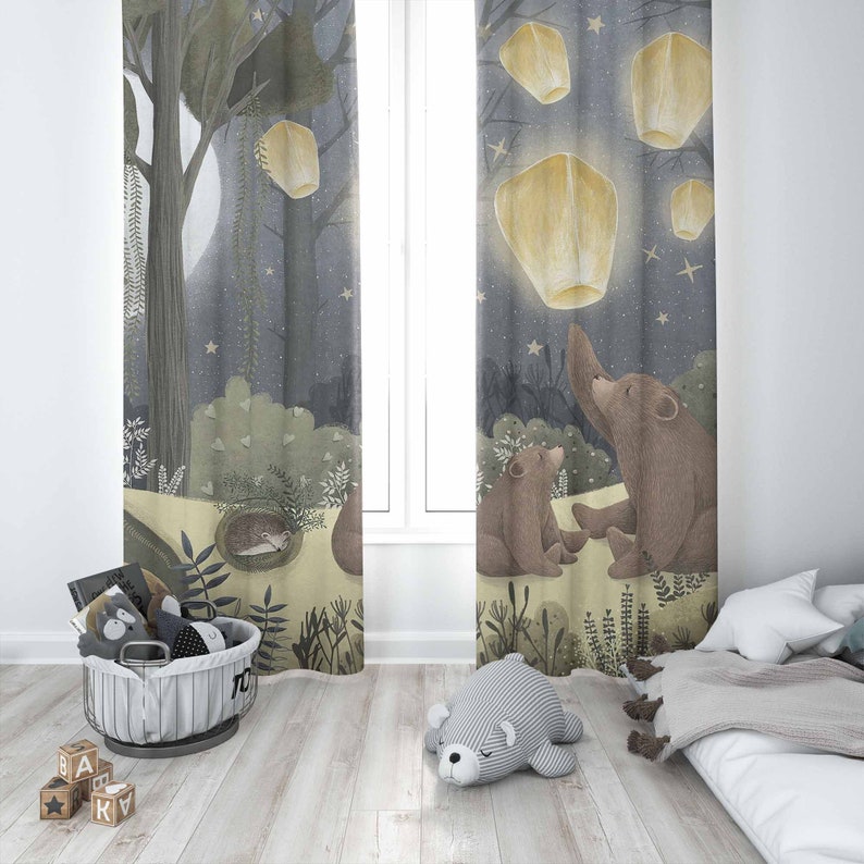 Woodland Nursery Curtains Anim - Blackout Curtain Nursery 评论和价格
