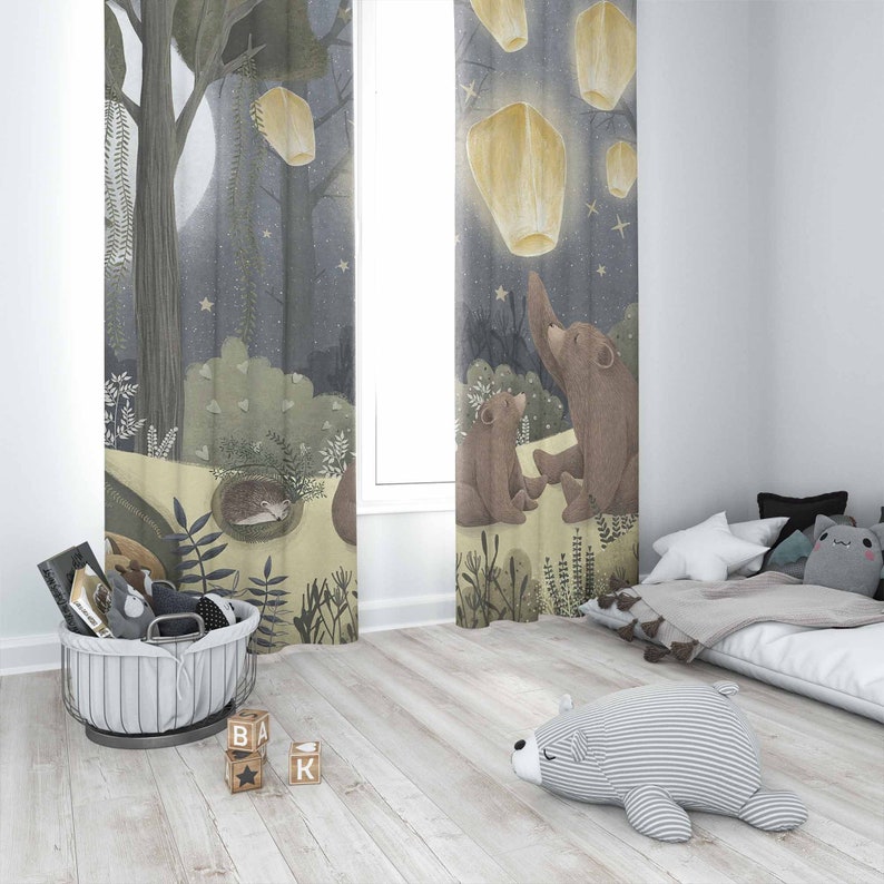 Woodland Nursery Curtains Anim - Blackout Curtain Nursery 评论和价格